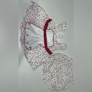 Janie and Jack vintage cherry dress with matching shoes